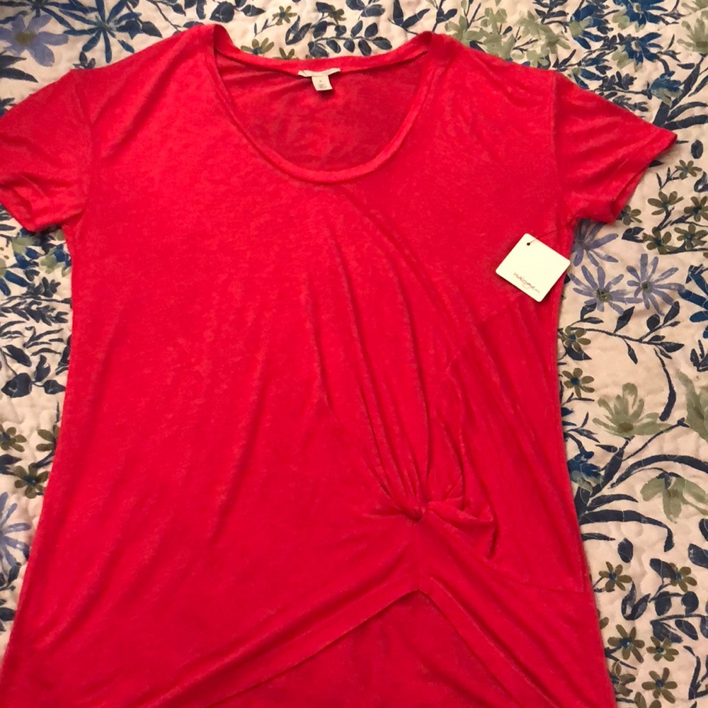 Red Halogen twist front shirt NWT